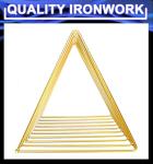 Udreamer 9 Slot Record Holder,Desktop Vinyl Record Storage Holds Up 30 LPs,Metal Magazine Holder Triangle File Holder for Office Homer,Golden