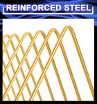 Udreamer 9 Slot Record Holder,Desktop Vinyl Record Storage Holds Up 30 LPs,Metal Magazine Holder Triangle File Holder for Office Homer,Golden