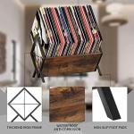 YINMIT Vinyl Record Holder, 80-100 LP Vinyl Record Storage Rack, Quick Assembly Vinyl Record Display, Retro Style Organizer for Magazine, Book, Files, Albums (Rustic Brown, 1 Tier)