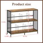 3-Tier Vinyl Record Storage: Vintage Player Table with Spacious Storage - Up to 450 Records, Turntable Stand with Adjustable Dividers, Extra Top Surface for Audio Equipment, Perfect for Living Room