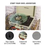 Crosley CR8005F-MT Cruiser Plus Vintage 3-Speed Bluetooth in/Out Suitcase Vinyl Record Player Turntable, Mint