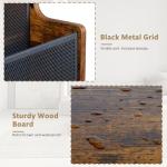 Yuzehuaza Vinyl Record Storage,Stepped 3 Tier LP Vinyl Record Crate,Vinyl Record Album Holder,Holds up to 60 Records,Desktop Metal & Wooden Record Box Case Crate