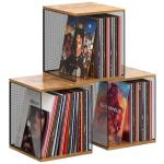 Dmevkic 3 Cube Vinyl Record Storage DIY Stackable 120-150 Records Visualize Album Storage Record Storage Crate