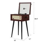 Arkrocket Discovery II 3-Speed Bluetooth Record Player Retro Console Turntable with Built-in Speakers and Removable Legs (Brown)