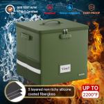 DocSafe Vinyl Record Storage Box with Lock, Fireproof＆Water Resistant Record Organizer for 100+ Single Records(12-inch), Collapsible Storage Crate with Lid&Handles for Valuable Album Collection,Green