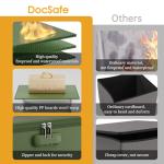 DocSafe Vinyl Record Storage Box with Lock, Fireproof＆Water Resistant Record Organizer for 100+ Single Records(12-inch), Collapsible Storage Crate with Lid&Handles for Valuable Album Collection,Green