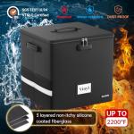 DocSafe Vinyl Record Storage Box with Lock,Fireproof＆Water Resistant Record Organizer Storage for 100+ Single Records(12-inch),Collapsible Storage Crate with Lid&Handles for Valuable Album Collection