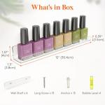 Lifewit Narrow Floating Shelves for Vinyl Record 6 Pack, 12" Clear Wall Shelves for Nail Polish/Book/Picture/Makeup, Acrylic Wall Display Shelf Organizer for Bedroom, Living Room, Bathroom Decor