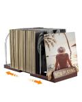 HULISEN Expandable Vinyl Record Storage, 30-70 LPs Adjustable Now Playing Record Holder for Albums, Wood Now Spinning Vinyl Record Stand Display Rack Organizer, Gift Package, Effortless Assembly