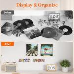 Lifewit Narrow Floating Shelves for Vinyl Record 6 Pack, 12" Clear Wall Shelves for Nail Polish/Book/Picture/Makeup, Acrylic Wall Display Shelf Organizer for Bedroom, Living Room, Bathroom Decor