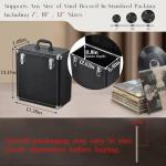 Hododou Vinyl Record Storage Box with Lock Record Organizer Storage for 30+ Single Records 12-inch Water Resistant Collapsible Storage Crate with Lid Handle Mesh Pouch for Valuable Album Collection