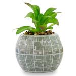 Toynk Star Wars Death Star 3-Inch Ceramic Planter with Artificial Succulent | Cute Small Flower Pot, Faux Indoor Plants