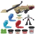 Play-Doh Star Wars: The Mandalorian Launching Speeder Playset, Bendy Grogu & 4 Inch Mando Action Figures, Imagination Toys for 4 Year Old Boys & Girls & Up