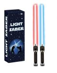 VXQ Light Sabers for Kids, 2-in-1 Mini Retractable Light Up Sword for Boys Girls, Red Blue Cosplay Costume Party Birthday Gift Toy