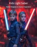 VXQ Light Sabers for Kids, 2-in-1 Mini Retractable Light Up Sword for Boys Girls, Red Blue Cosplay Costume Party Birthday Gift Toy