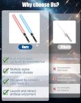 VXQ Light Sabers for Kids, 2-in-1 Mini Retractable Light Up Sword for Boys Girls, Red Blue Cosplay Costume Party Birthday Gift Toy