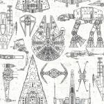Star Wars Blueprint Blue Peel & Stick Wallpaper by RoomMates, RMK11036WP