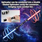 VXQ Light Sabers for Kids, 2-in-1 Mini Retractable Light Up Sword for Boys Girls, Red Blue Cosplay Costume Party Birthday Gift Toy