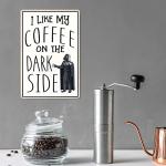 Open Road Brands Disney Star Wars Darth Vader I Like My Coffee On the Dark Side Wood Wall Decor - Funny Coffee Sign for Kitchen or Office
