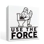 QTGTIR Bathroom Decor Sign - Use the Force, Box Sign Tabletop Decor, Funny Toilet Humour, Wood Sign, White Box Rustic Farmhouse Decor for Home Office