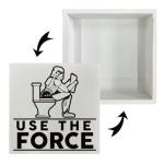QTGTIR Bathroom Decor Sign - Use the Force, Box Sign Tabletop Decor, Funny Toilet Humour, Wood Sign, White Box Rustic Farmhouse Decor for Home Office