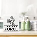 QTGTIR Bathroom Decor Sign - Use the Force, Box Sign Tabletop Decor, Funny Toilet Humour, Wood Sign, White Box Rustic Farmhouse Decor for Home Office