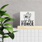 QTGTIR Bathroom Decor Sign - Use the Force, Box Sign Tabletop Decor, Funny Toilet Humour, Wood Sign, White Box Rustic Farmhouse Decor for Home Office