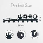 Xyverart Galactic-Inspired Iron Wall Hooks – 8-Key Holder with Lightsaber Silhouette Design | Matte Black Sci-Fi Wall Decor for Home, Bathroom & Gifts