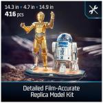 4D Build, Star Wars C-3PO & R2-D2 3D Model Kit with Stand, Star Wars Collectibles & Desk Décor, Adult Puzzles, Building Toys, 416 Pieces, 3D Puzzles, Gift Ideas for Ages 12 & Up