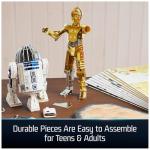 4D Build, Star Wars C-3PO & R2-D2 3D Model Kit with Stand, Star Wars Collectibles & Desk Décor, Adult Puzzles, Building Toys, 416 Pieces, 3D Puzzles, Gift Ideas for Ages 12 & Up