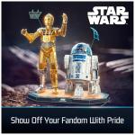 4D Build, Star Wars C-3PO & R2-D2 3D Model Kit with Stand, Star Wars Collectibles & Desk Décor, Adult Puzzles, Building Toys, 416 Pieces, 3D Puzzles, Gift Ideas for Ages 12 & Up