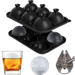NICITY Death Star Ice Cube Mold with Millennium Falcon Bottle Opener,6-Cavity 3D Star War Ice Cube Tray for Whiskey, Cocktails, Bourbon.Funny Whiskey Gifts for Men