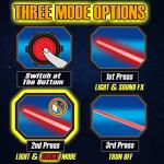 Cawiew 4 Pack Light up Sword Saber with FX Sound (on-Off Control) and Full Retractable Handle, 4 Colors LED Glow in The Dark Toy for Kids Adult