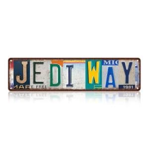 Vintage Wall Decor Jedi Way Street Sign Metal Tin Signs for Movie Room Bar Home Man Cave Cafe 16 x 4 Inches