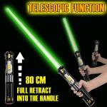 Cawiew 4 Pack Light up Sword Saber with FX Sound (on-Off Control) and Full Retractable Handle, 4 Colors LED Glow in The Dark Toy for Kids Adult