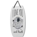 Star Wars I Love You To The Death Star and Back Hanging Metal Sign - Fun Star Wars Gift for Spouse, Friend or Child