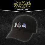STAR WARS Dad Hat, Darth Vader, R2-D2 and Stormtrooper Cotton Adult Baseball Cap with Curved Brim, Black, One Size