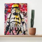 Star Wars Poster - Banksy Graffiti Wall Art, Star Wars Decor and Room Wall Art, Banksy Canvas Wall Art, Star Wars Home Decor, Darth Vader Yoda Stormtrooper Prints, Set of 3 Ready to Hang (12''x16'')