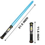 Cawiew 4 Pack Light up Sword Saber with FX Sound (on-Off Control) and Full Retractable Handle, 4 Colors LED Glow in The Dark Toy for Kids Adult