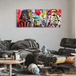 Star Wars Poster - Banksy Graffiti Wall Art, Star Wars Decor and Room Wall Art, Banksy Canvas Wall Art, Star Wars Home Decor, Darth Vader Yoda Stormtrooper Prints, Set of 3 Ready to Hang (12''x16'')