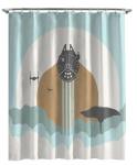 Jay Franco Star Wars Shower Curtain - Licensed Bathroom Décor for Kids or Teens with Millennium Falcon - 70 x 72 Inch Washable Fabric Curtain