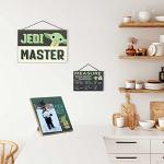 Disney Star Wars Yoda and R2-D2 Hanging Wood Measuring Sign - Measure You Must for Kitchen or Dining Room