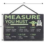 Disney Star Wars Yoda and R2-D2 Hanging Wood Measuring Sign - Measure You Must for Kitchen or Dining Room