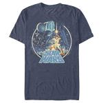 STAR WARS Men's A New Hope Classic Scene Circle T-Shirt - Navy Blue Heather - Small