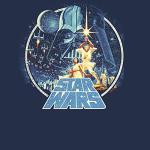 STAR WARS Men's A New Hope Classic Scene Circle T-Shirt - Navy Blue Heather - Small