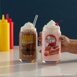 JoyJolt Star Wars Retro Vintage Collection 16.9oz Glass Tumblers - Featuring Darth Vader, R2D2, Yoda, Chewbacca, Red Leader, Jawa - Original Trilogy Drinkware, Set of 6 with Glass Straws