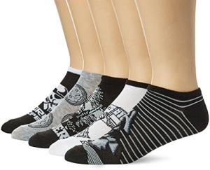 STAR WARS Star Wars Men's 5 Pack No Show Socks, Black, 10-13 (680988)