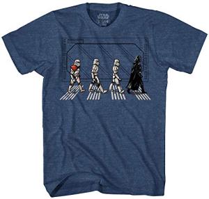 STAR WARS Death Star Road Stormtrooper Crossing Mens T-Shirt (Medium, Navy Heather)