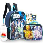 Star Wars Backpack with Lunch Box Set for Boys ~ Bundle with Deluxe 16" Backpack, Insulated Lunch Bag, Water Bottle, More | Star Wars School Supplies