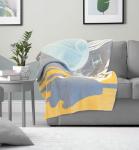 Star Wars Feather Knit Fluffy Throw Blanket - Death Star and Millennium Falcon Fuzzy Blanket Measures 50 x 60 inch, Super Soft Lightweight Bedding